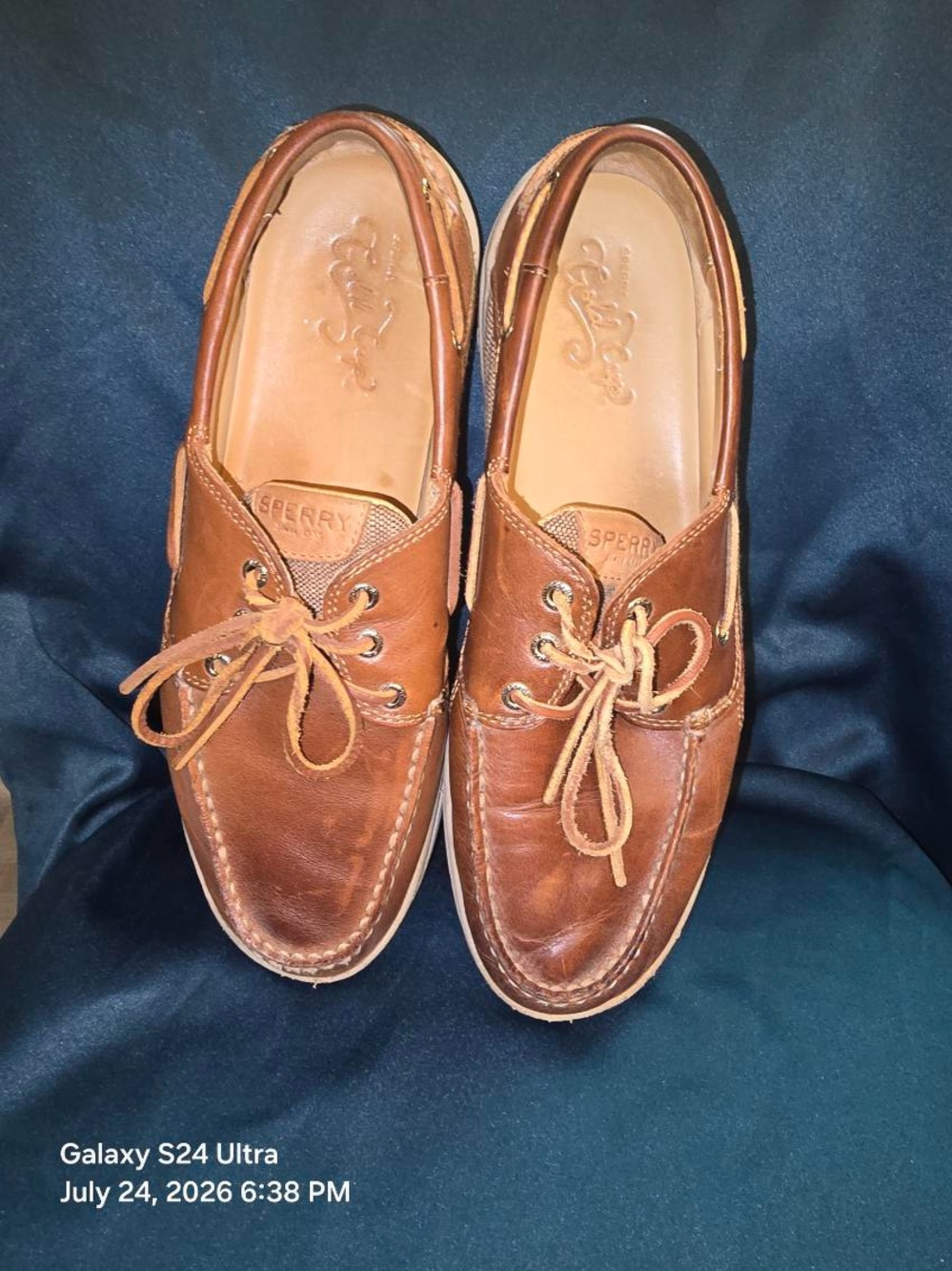 Sperry Gold cup edition Brown Leather Moc Toe Boat Shoes with Tan Laces